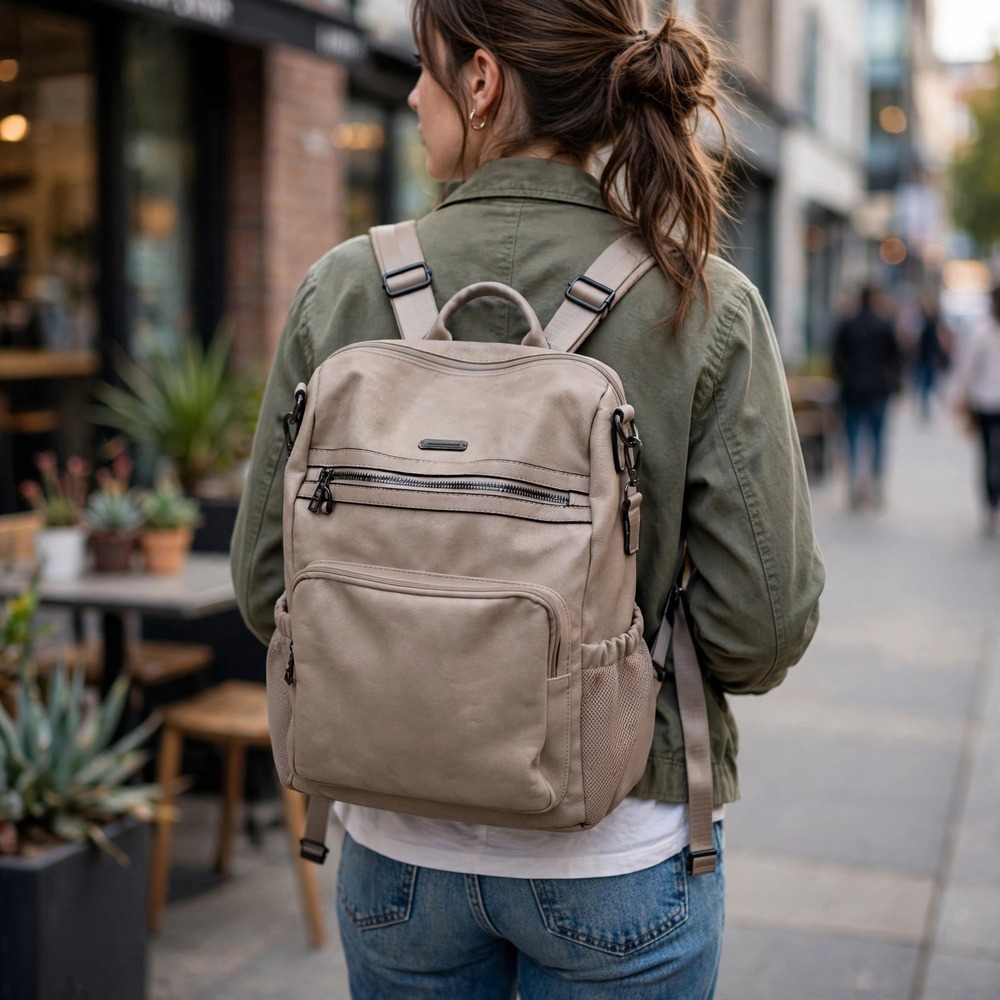 Convertible Backpack Crossbody Bag Multi Pocket Travel Casual Daypack